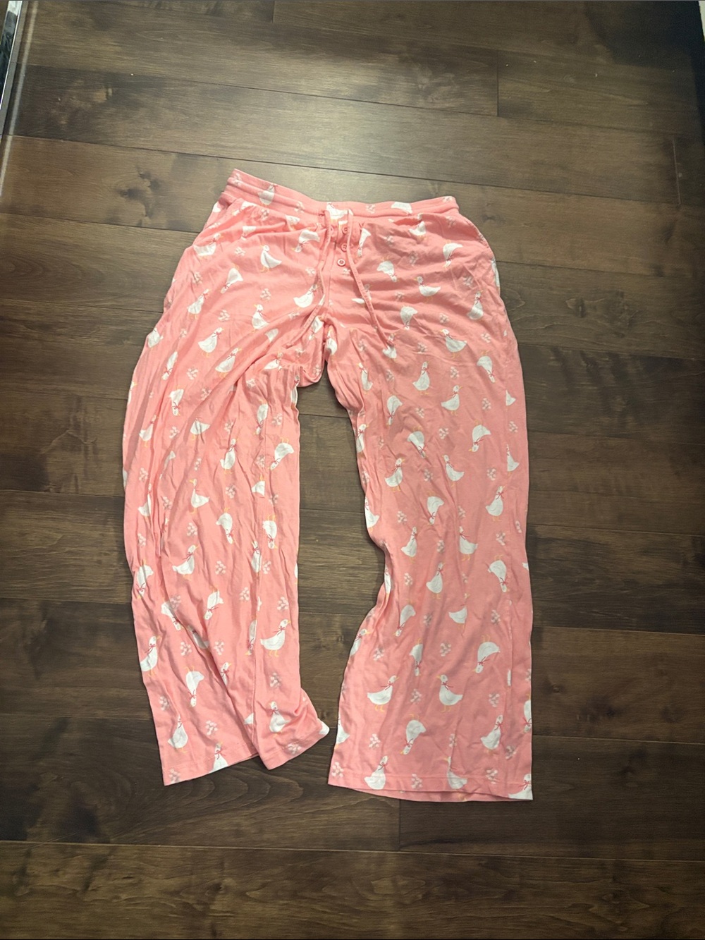Pink Duck Print Pajama Pants